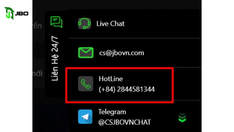 Cách lấy lại tài khoản JBO qua hotline